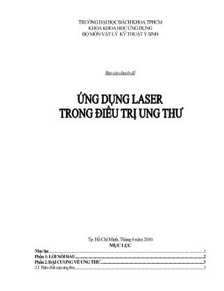 Báo cáo chuyên đề: Ứng dụng laser trong điều trị ung thư