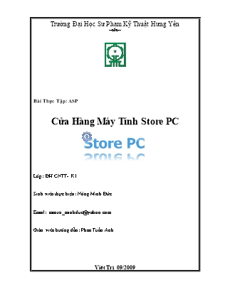 Báo cáo Cửa hàng máy tính Store PC