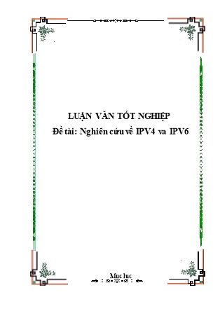 Luận văn Nghiên cứu về IPV4 va IPV6