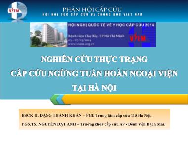 Nghiên cứu thực trạng cấp cứu ngừng tuần hoàn ngoại viện tại Hà Nội