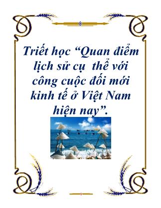 Tiểu luận Triết học “Quan điểm lịch sử cụ thể với công cuộc đối mới kinh tế ở Việt Nam hiện nay”
