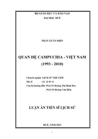 Luận án Quan hệ Campuchia - Việt Nam (1993-2010)