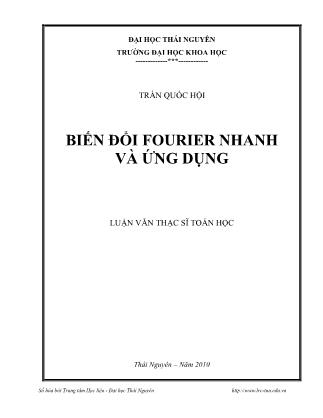 Luận văn Biến đổi fourier nhanh và ứng dụng