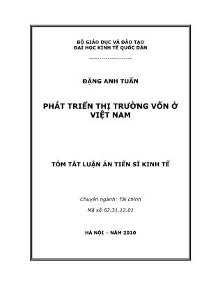 Tóm tắt Luận án Phát triển thị trường vốn ở Việt Nam