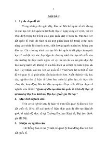 Tóm tắt Luận văn Quản lý đào tạo liên kết quốc tế trình độ thạc sỹ tại trường Đại học Kinh tế, Đại học Quốc gia Hà Nội