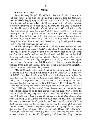 Tóm tắt Luận văn Quản lý hoạt động chăm sóc và giáo dục trẻ 5 tuổi theo Bộ Chuẩn phát triển trẻ em 5 tuổi ở trường Mầm non Thị trấn Quán Hành, huyện Nghi Lộc, tỉnh Nghệ An