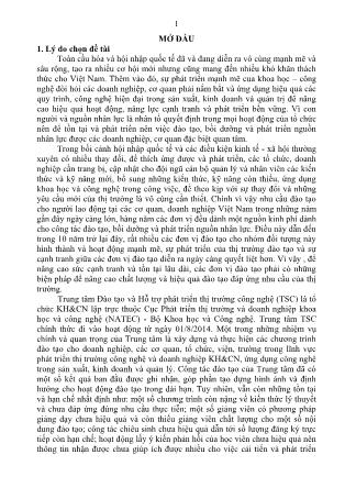 Tóm tắt Luận văn Quản lý hoạt động đào tạo tại Trung tâm TSC – NATEC – Bộ Khoa học và Công nghệ