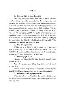 Tóm tắt Luận văn Quản lý hoạt động đào tạo trình độ tiến sĩ tại Học viện Khoa học và Công nghệ - Viện Hàn lâm Khoa học và Công nghệ Việt Nam