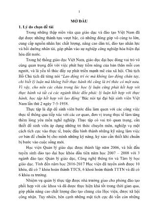 Tóm tắt Luận văn Quản lý hoạt động thực tập tốt nghiệp của sinh viên Khoa Công nghệ thông tin - Học viện quản lý giáo dục