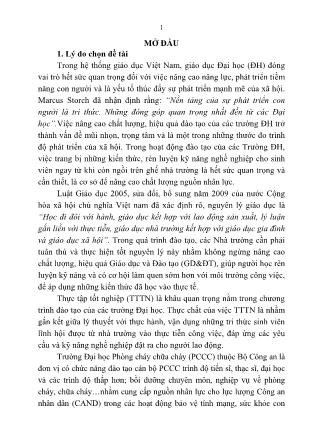 Tóm tắt Luận văn Quản lý thực tập tốt nghiệp đối với sinh viên ngành An toàn Phòng cháy của trường Đại học Phòng cháy chữa cháy - Bộ Công an