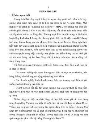 Tóm tắt Luận văn Tổng hợp và phân tích các tương tác người dùng trên hệ thống Thương Mại Điện Tử