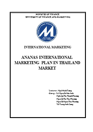 Ananas international marketing plan in thailand market