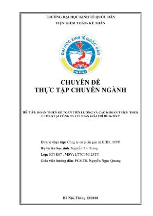 Báo cáo Hoàn thiện kế toán tiền lương và các khoản trích theo lương tại Công ty Cổ phần giải trí BHD-MVP