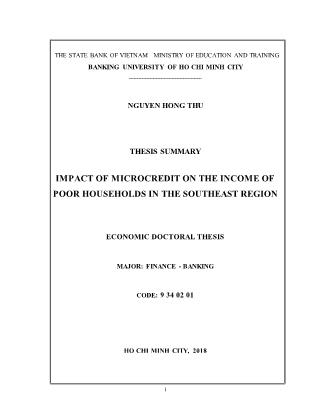 Impact of Microcredit on the Income of Poor Households in the Southeast Region