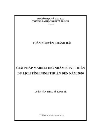 Luận văn Giải pháp marketing phát triển du lịch tỉnh Ninh Thuận đến năm 2020