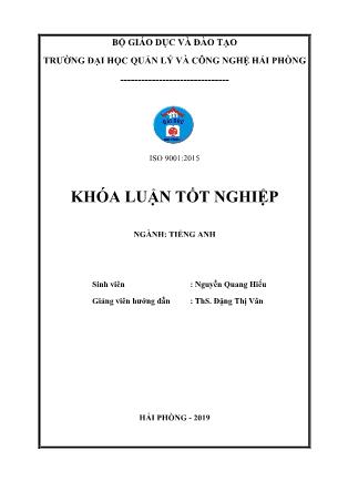 Khóa luận A comparison of expression of tenses between English and Vietnamese