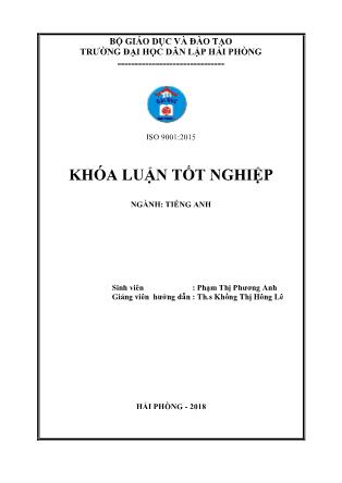 Khóa luận A study on common errors in sentence construction by secondary schoolers in Haiphong city