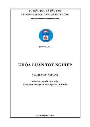 Khóa luận A study on how to improve english speaking skill for rural highschoolers in Hai Phong