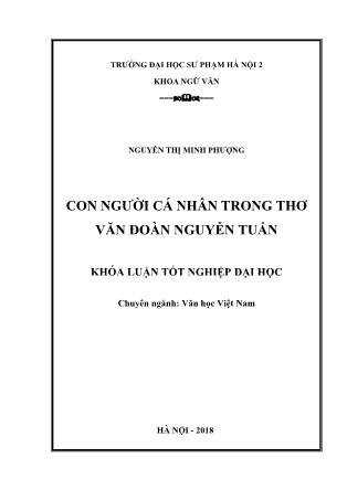 Khóa luận Con người cá nhân trong thơ văn đoàn Nguyễn Tuấn