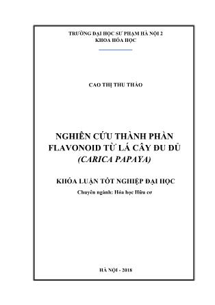 Khóa luận Nghiên cứu thành phần flavonoid từ lá cây đu đủ (Carica Papaya)