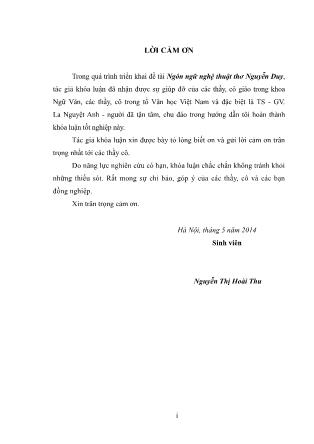 Khóa luận Ngôn ngữ nghệ thuật thơ Nguyễn Duy