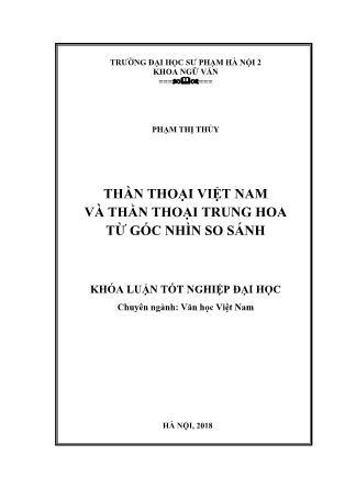 Khóa luận Thần thoại Việt Nam và thần thoại Trung Hoa từ góc nhìn so sánh