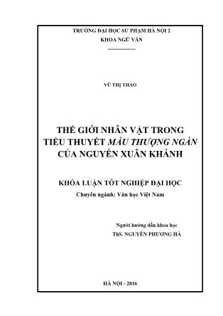 Khóa luận Thế giới nhân vật trong tiểu thuyết Mẫu thượng ngàn của Nguyễn Xuân Khánh
