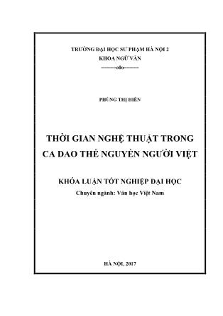 Khóa luận Thời gian nghệ thuật trong ca dao thề nguyền người Việt