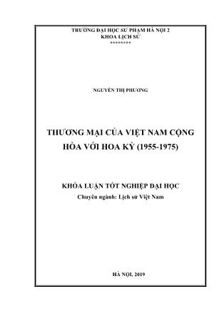 Khóa luận Thương mại của Việt Nam cộng hòa với Hoa Kỳ (1955 - 1975)