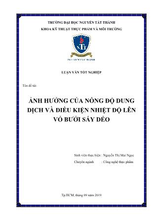 Luận văn Ảnh hưởng của nồng độ dung dịch và điều kiện nhiệt độ lên sản phẩm vỏ bưởi sấy dẻo