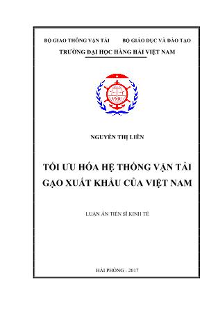 Luận văn Tối ưu hóa hệ thống vận tải gạo xuất khẩu của Việt Nam