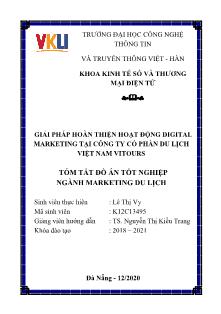 Tóm tắt đồ án Giải pháp hoàn thiện hoạt động Digital Marketing của Công ty Cổ phần du lịch Việt Nam Vitours