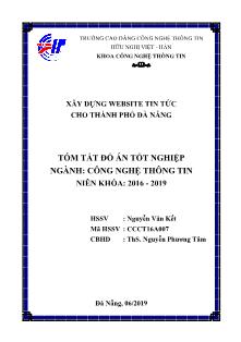 Tóm tắt đồ án Xây dựng website tin tức cho thành phố Đà Nẵng