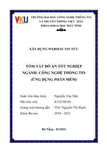 Tóm tắt đồ án Xây dựng website tin tức - Nguyễn Văn Nhã