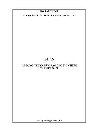 Đề án Áp dụng chuẩn mực Báo cáo tài chính tại Việt Nam