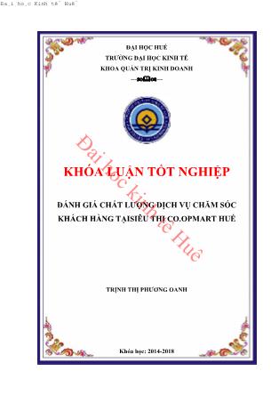 Khóa luận Đánh giá chất lượng dịch vụ chăm sóc khách hàng tại siêu thị Co.opmart Huế