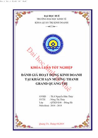 Khóa luận Đánh giá hoạt động kinh doanh tại khách sạn Mường Thanh Grand Quảng Trị