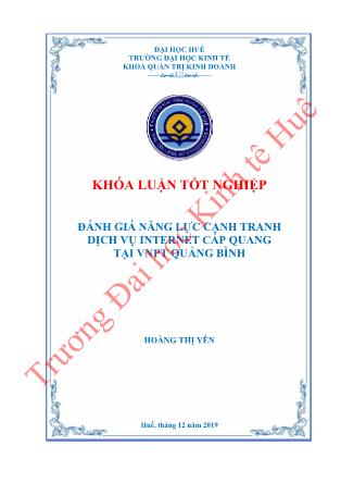 Khóa luận Đánh giá năng lực cạnh tranh dịch vụ internet cáp quang tại VNPT Quảng Bình