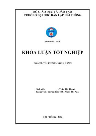 Khóa luận Giải pháp nâng cao hiệu quả hoạt động huy động vốn tiền gửi tại Ngân hàng TMCP Phương Đông - Chi nhánh Hải Phòng