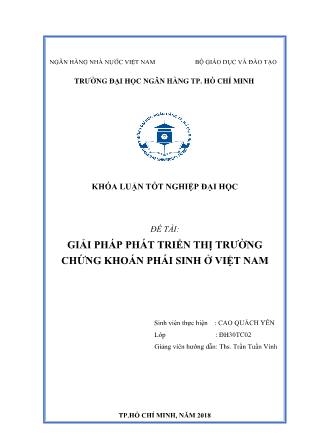 Khóa luận Giải pháp phát triển thị trường chứng khoán phái sinh ở Việt Nam