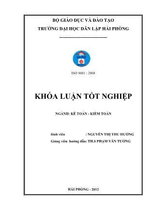 Khóa luận Hoàn thiện công tác kế toán doanh thu, chi phí và xác định kết quả kinh doanh tại Công ty C.P thương mại & xây dựng Hoàng Hải Đông