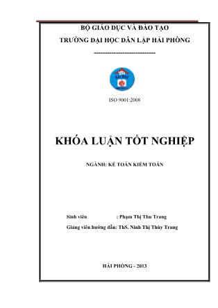 Khóa luận Hoàn thiện công tác kế toán doanh thu, chi phí và xác định kết quả kinh tại công ty trách nhiệm hữu hạn thương mại Tùng Thịnh