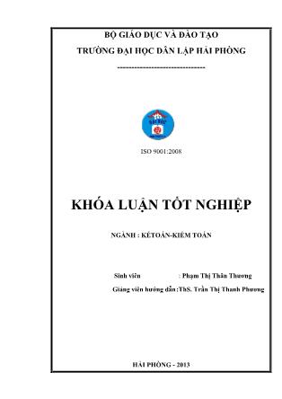 Khóa luận Hoàn thiện công tác kế toán doanh thu, chi phí và xác định kết quả kinh doanh tại công ty Cổ Phần Đầu Tư Tân Vũ Minh