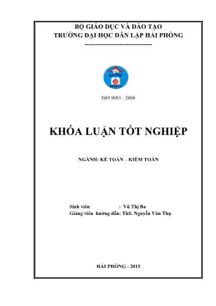 Khóa luận Hoàn thiện công tác kế toán hàng Công ty TNHH thương mại dịch vụ Toàn Thắng