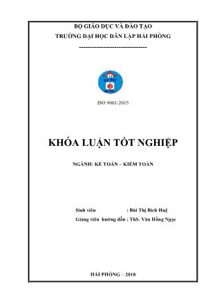 Khóa luận Hoàn thiện công tác kế toán lập và phân tích bảng cân đối kế toán tại Công ty Cổ Phần Cảng Nam Hải