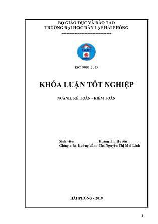 Khóa luận Hoàn thiện công tác kế toán nguyên vật liệu tại Công ty cổ phần đầu tư xây dựng thương mại Huy Vũ