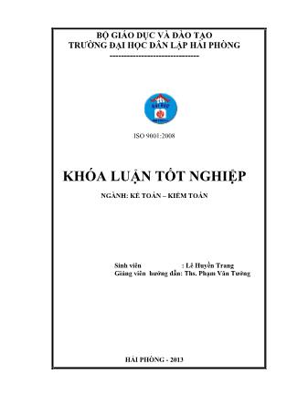 Khóa luận Hoàn thiện công tác kế toán tài sản cố định tại Công ty trách nhiệm hữu hạn một thành viên xi măng Vicem Hải Phòng