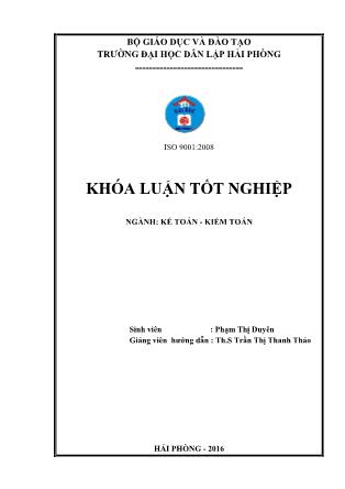 Khóa luận Hoàn thiện công tác kế toán tiền lương và các khoản trích theo lương tại công ty cổ phần đầu tư và dịch vụ Vĩnh An