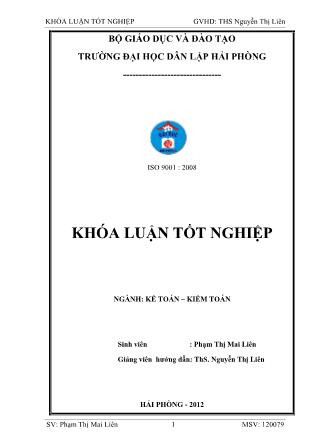 Khóa luận Hoàn thiện công tác kế toán vốn bằng tiền tại Công ty cổ phần tư vấn đầu tư xây dựng và thương mại SIC