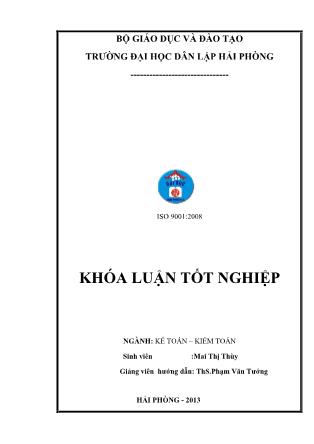 Khóa luận Hoàn thiện công tác kế toán vốn bằng tiền tại công ty TNHH Thương mại Thanh Giang